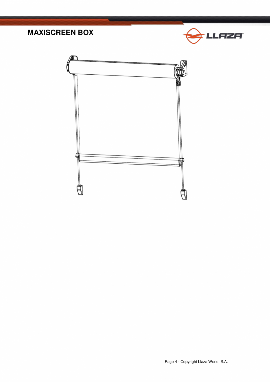 Pagina 4-Rulou din material textil (Box) LLAZA Maxi Screen Fisa tehnica Engleza tech fabric offers superior...