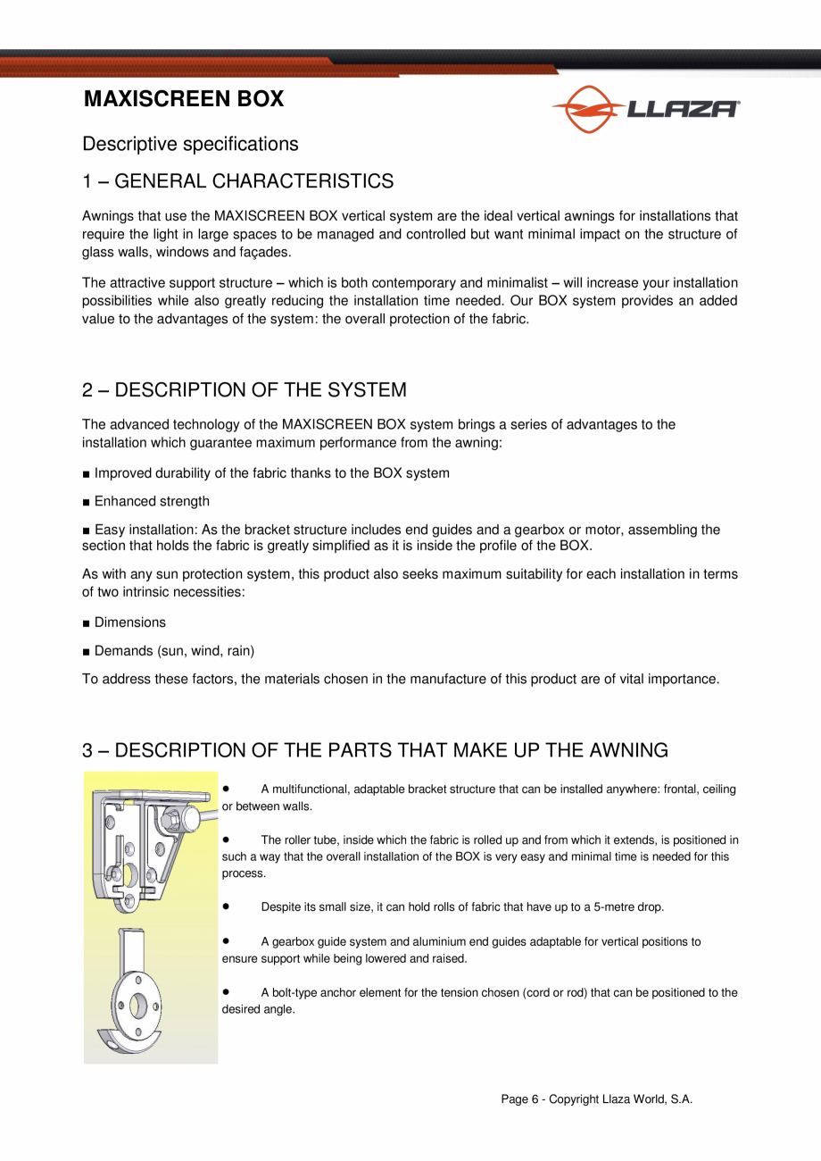 Pagina 6-Rulou din material textil (Box) LLAZA Maxi Screen Fisa tehnica Engleza 3.50
3.50

DROP (m)
7.00
5.00...