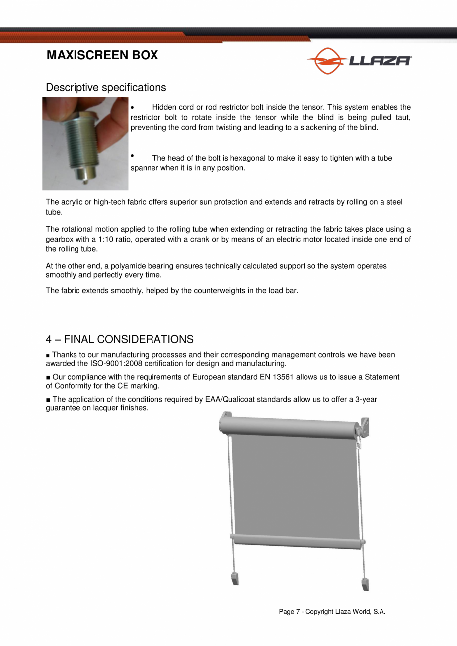 Pagina 7-Rulou din material textil (Box) LLAZA Maxi Screen Fisa tehnica Engleza 

2.00

2.50

3.00

3.50

4...