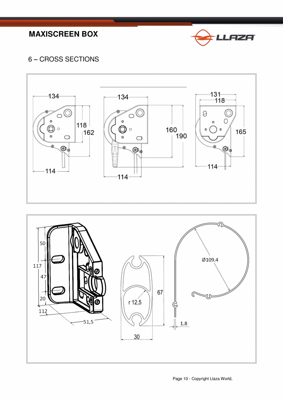 Pagina 10-Rulou din material textil (Box) LLAZA Maxi Screen Fisa tehnica Engleza quirements of the...