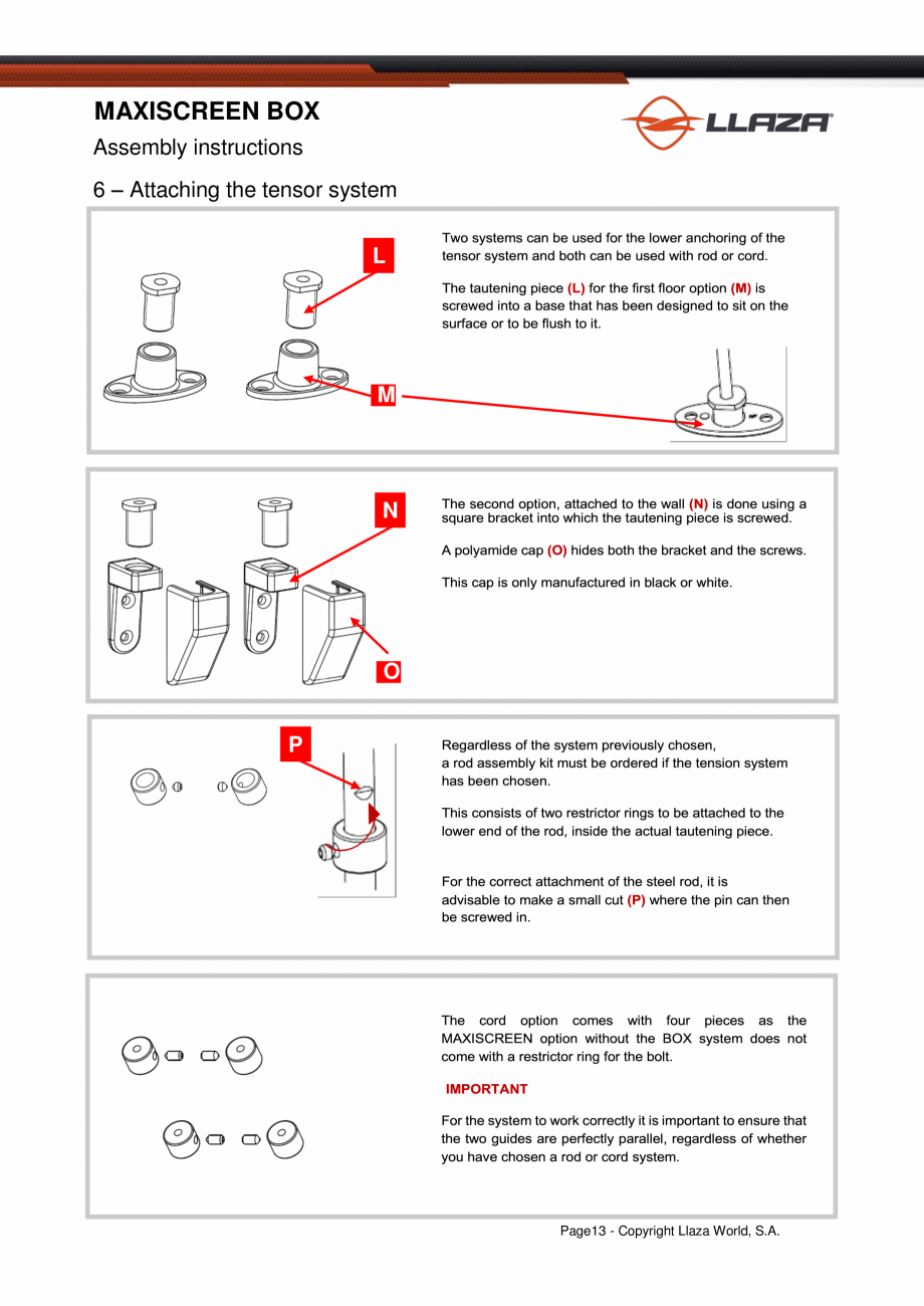 Pagina 14-Rulou din material textil (Box) LLAZA Maxi Screen Fisa tehnica Engleza 