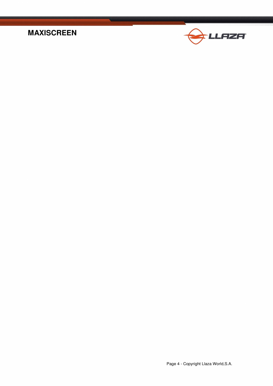 Pagina 4-Rulou din material textil LLAZA Maxi Screen Fisa tehnica Engleza means of an electric motor located ...