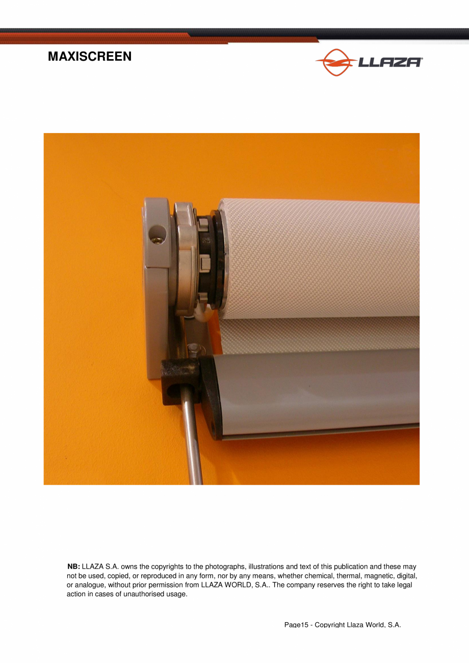 Pagina 15-Rulou din material textil LLAZA Maxi Screen Fisa tehnica Engleza 