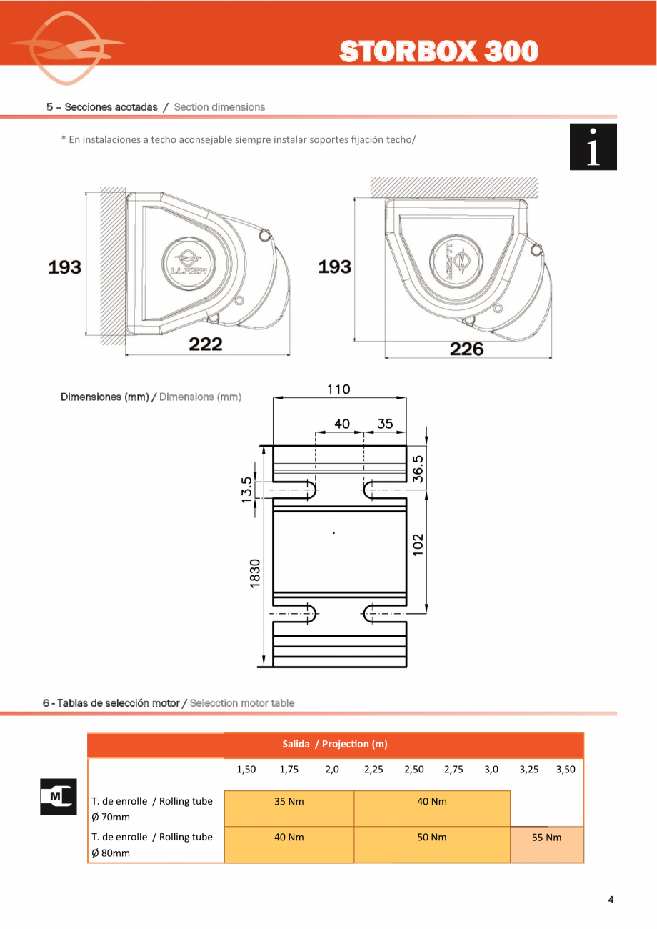 Pagina 4 - Copertina casetata medie LLAZA StorBox 300 Instructiuni montaj, utilizare Engleza,...