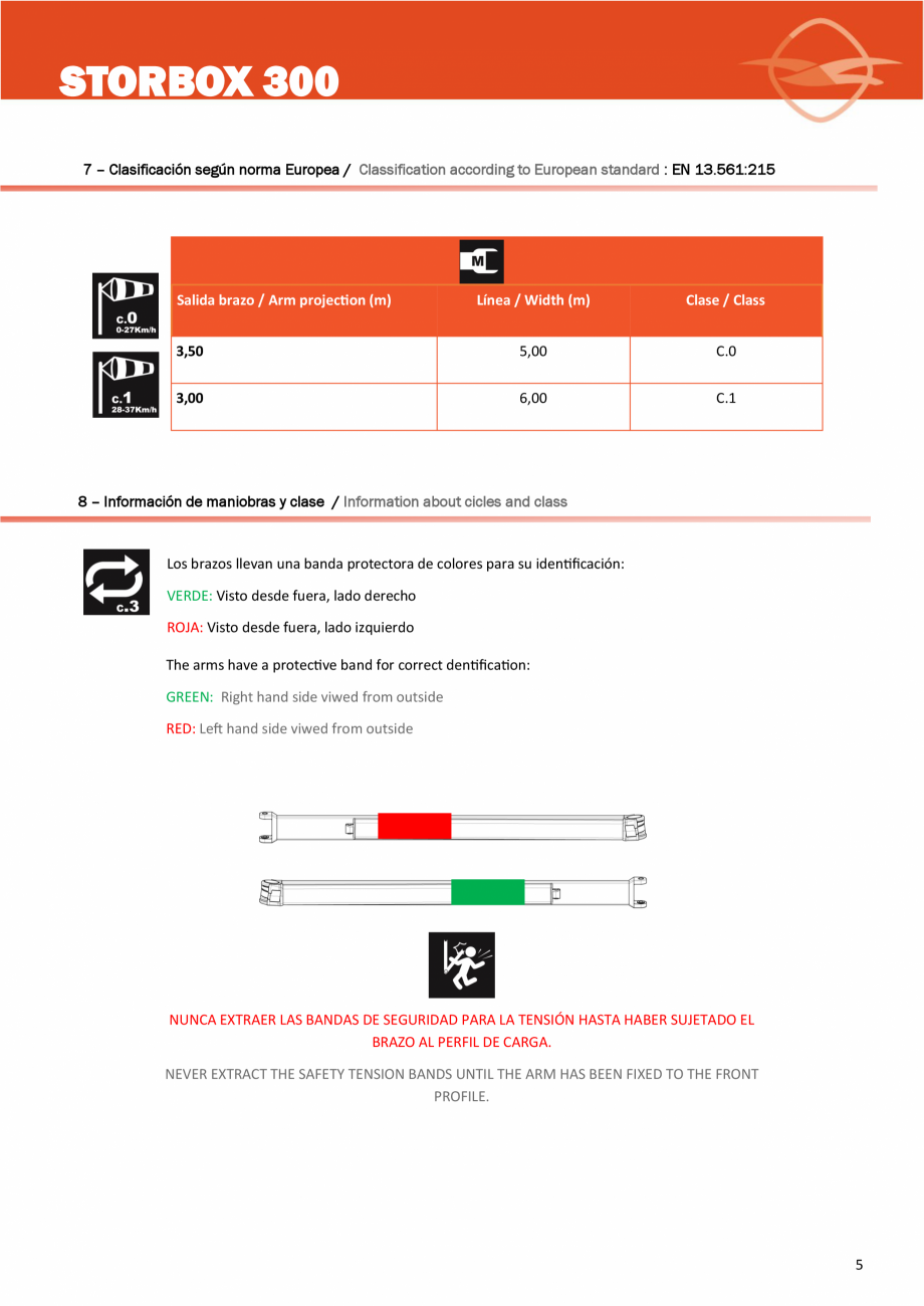 Pagina 5-Copertina casetata medie LLAZA StorBox 300 Instructiuni montaj, utilizare Engleza, Spaniola 

NUNCA ...