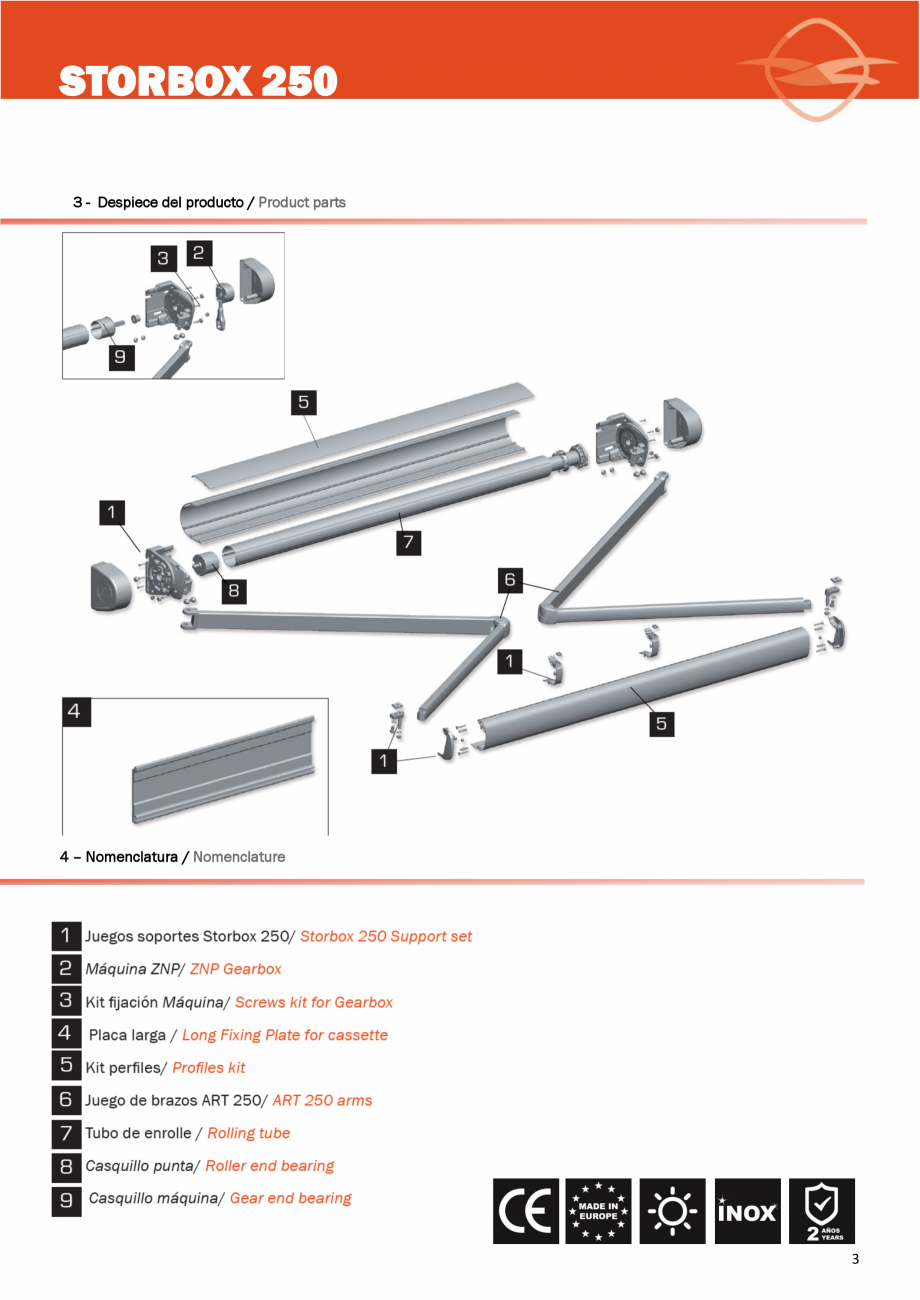 Pagina 3-Copertina casetata de mici dimensiuni LLAZA StorBox 250 Instructiuni montaj, utilizare Engleza,...