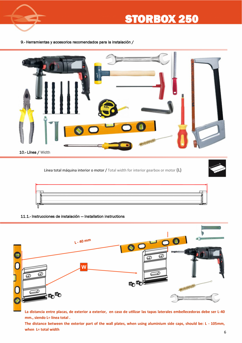 Pagina 6-Copertina casetata de mici dimensiuni LLAZA StorBox 250 Instructiuni montaj, utilizare Engleza,...