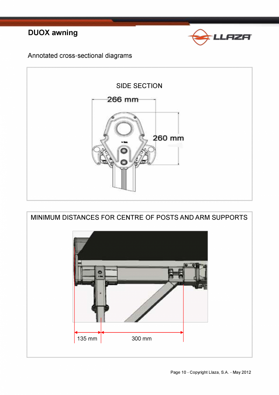 Pagina 10-Copertina dubla cu ax comun si structura proprie LLAZA Duox Fisa tehnica Engleza ng, minimum 270 mm ...