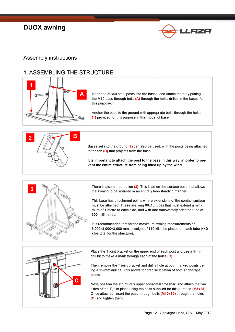 Pagina 12-Copertina dubla cu ax comun si structura proprie LLAZA Duox Fisa tehnica Engleza rojects from the...