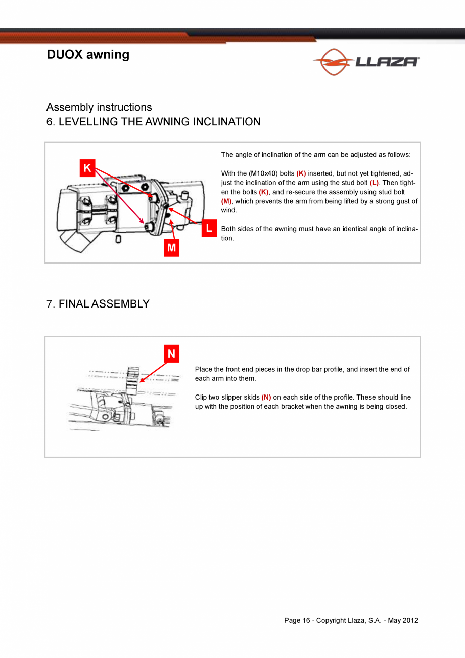 Pagina 16-Copertina dubla cu ax comun si structura proprie LLAZA Duox Fisa tehnica Engleza are included to...