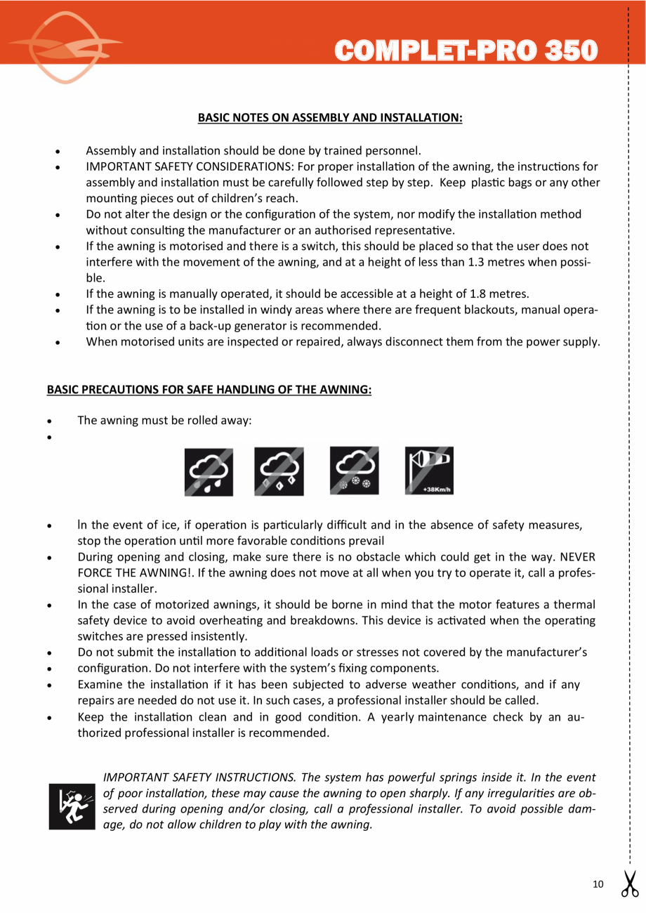 Pagina 10-Copertina cu console pe lateral LLAZA Complet Pro 350 Instructiuni montaj, utilizare Engleza,...