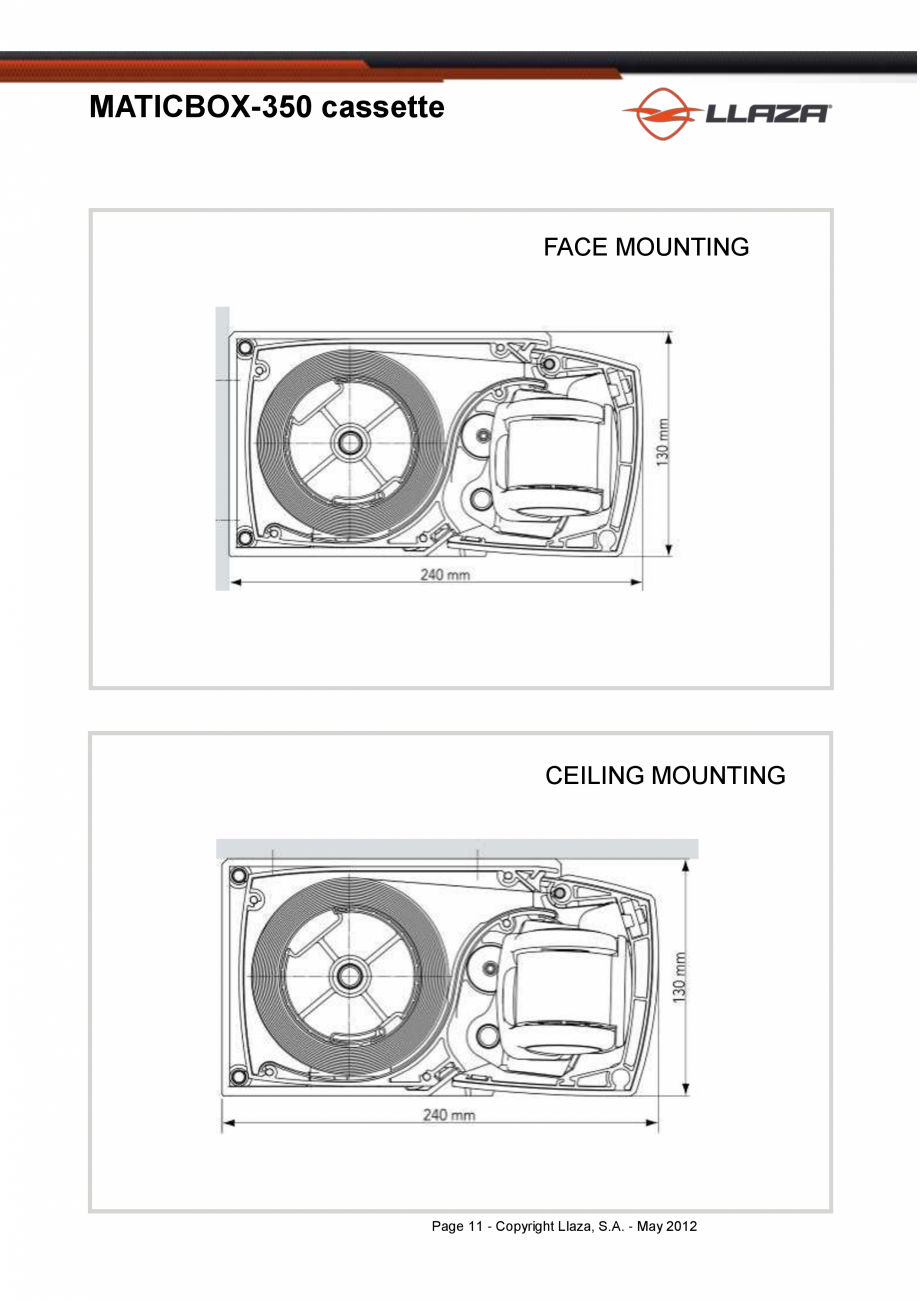 Pagina 11-Copertina casetata de dimensiuni mai mici LLAZA MaticBox 350 Fisa tehnica Engleza acket (C)
into the...