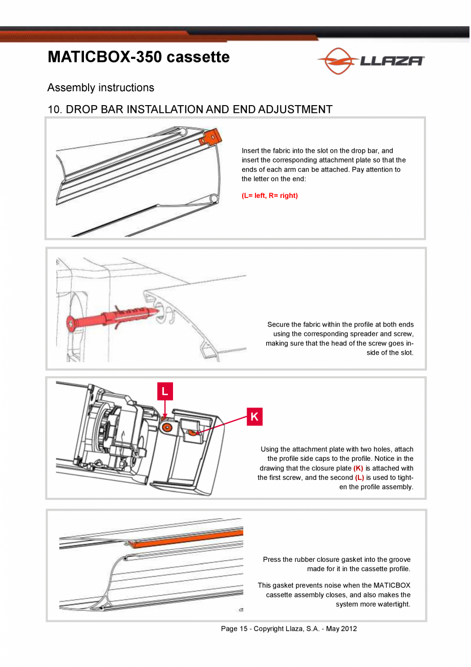 Pagina 15-Copertina casetata de dimensiuni mai mici LLAZA MaticBox 350 Fisa tehnica Engleza o that once the...