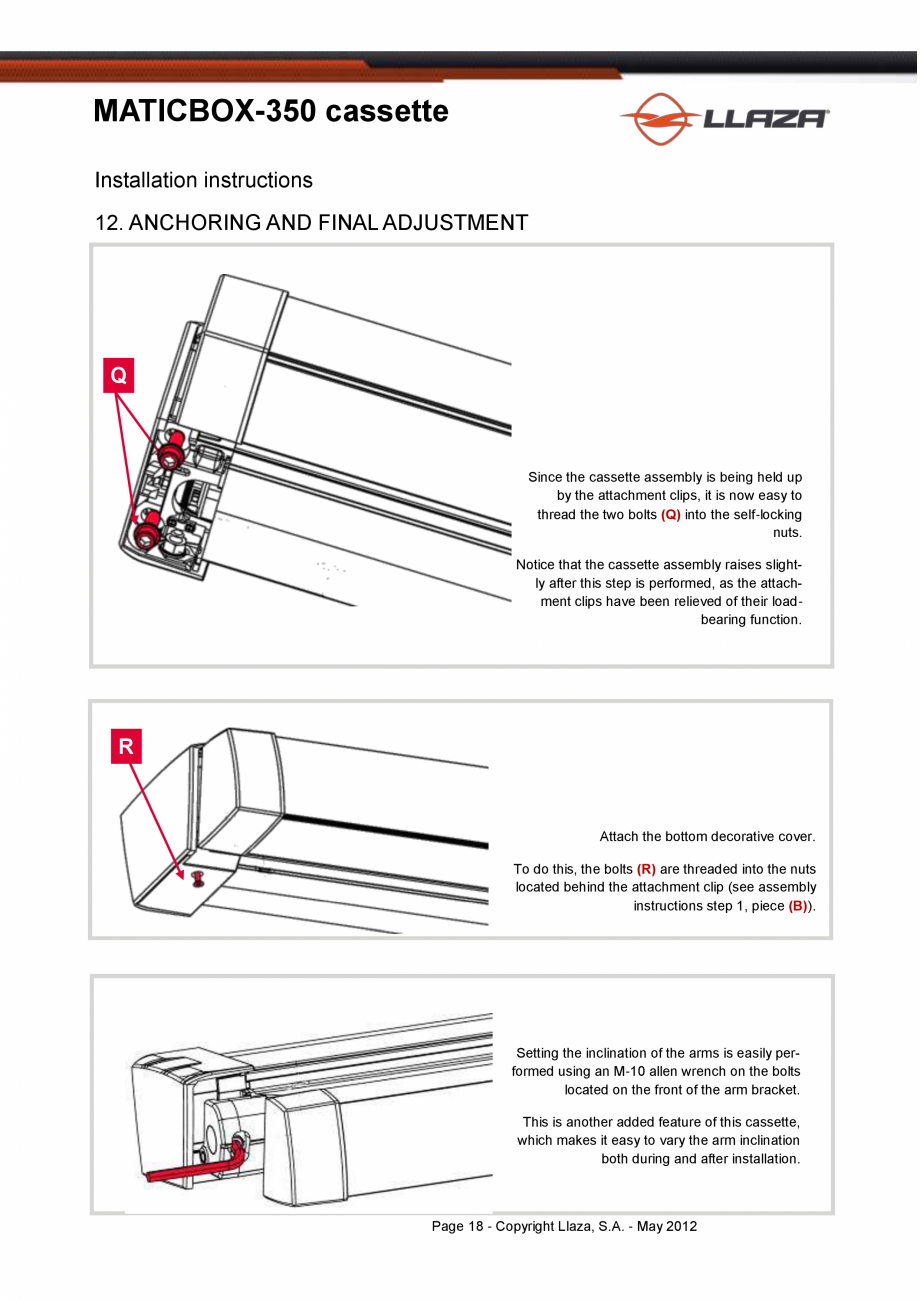 Pagina 18-Copertina casetata de dimensiuni mai mici LLAZA MaticBox 350 Fisa tehnica Engleza 