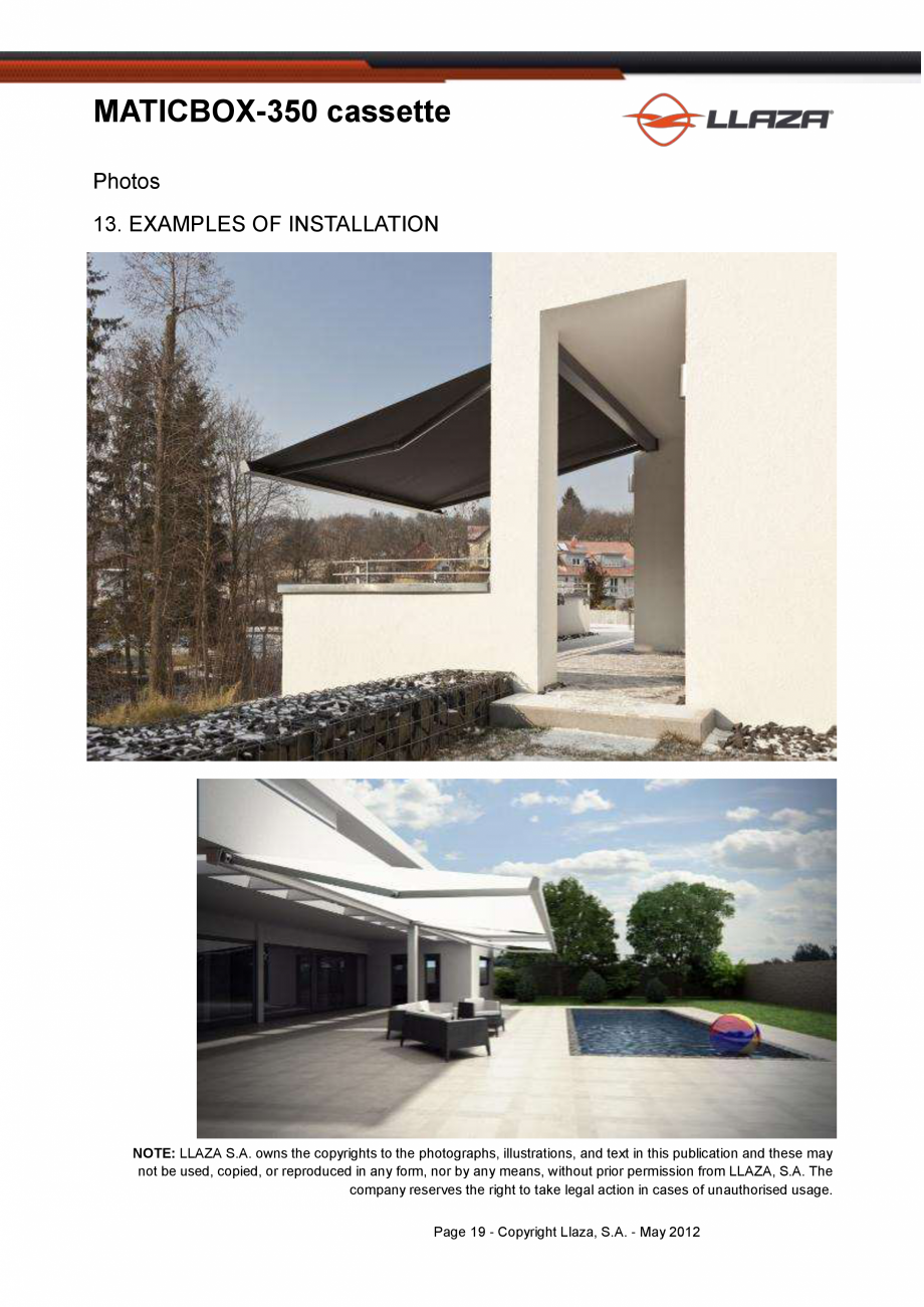 Pagina 19-Copertina casetata de dimensiuni mai mici LLAZA MaticBox 350 Fisa tehnica Engleza 