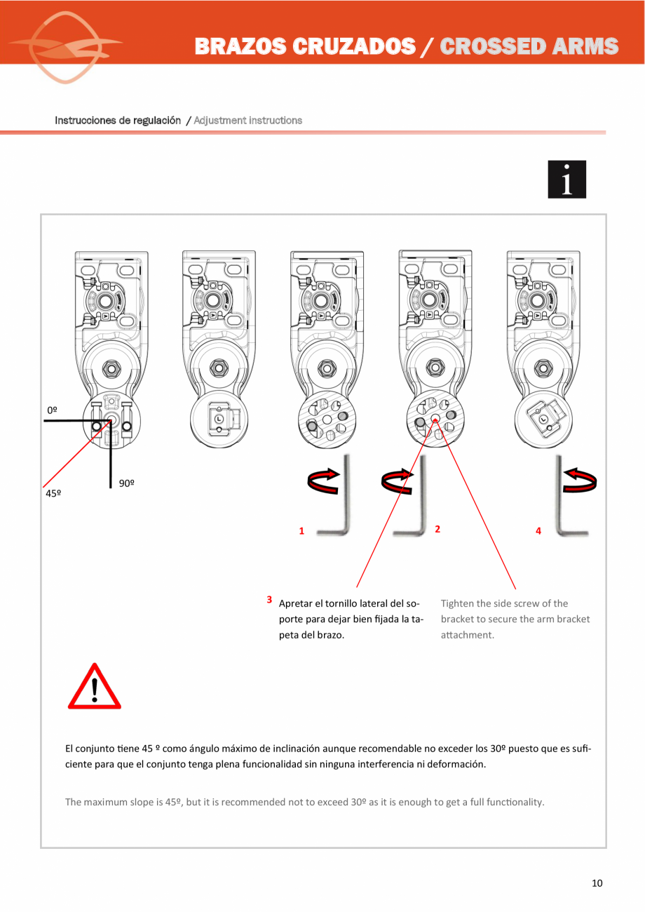 Pagina 10-Sistem de prindere cu brate incrucisate pentru copertine LLAZA Complet Pro 350 Instructiuni montaj, ...