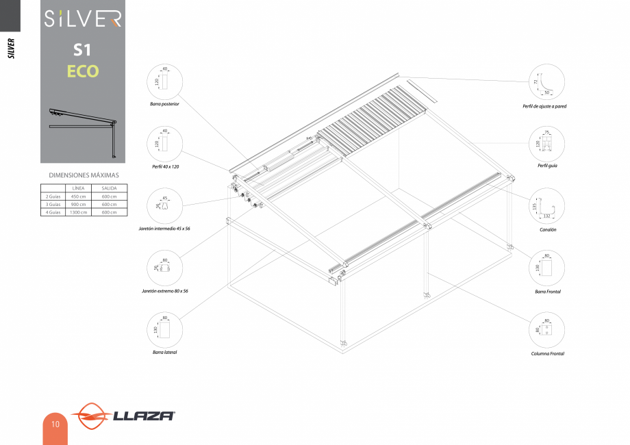 Pagina 9-Pergole solare LLAZA Ellit Mino, Ellite Mino Wood, PGT Silver 1-4, PGT Gala G3, PGT Marine, PGT...