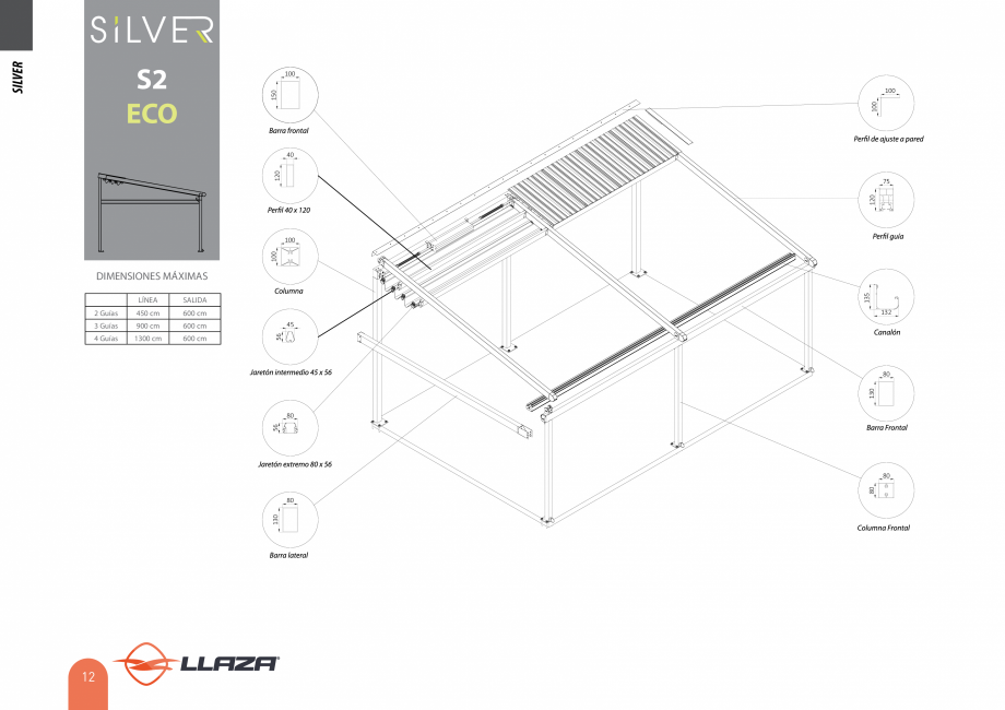 Pagina 11-Pergole solare LLAZA Ellit Mino, Ellite Mino Wood, PGT Silver 1-4, PGT Gala G3, PGT Marine, PGT...