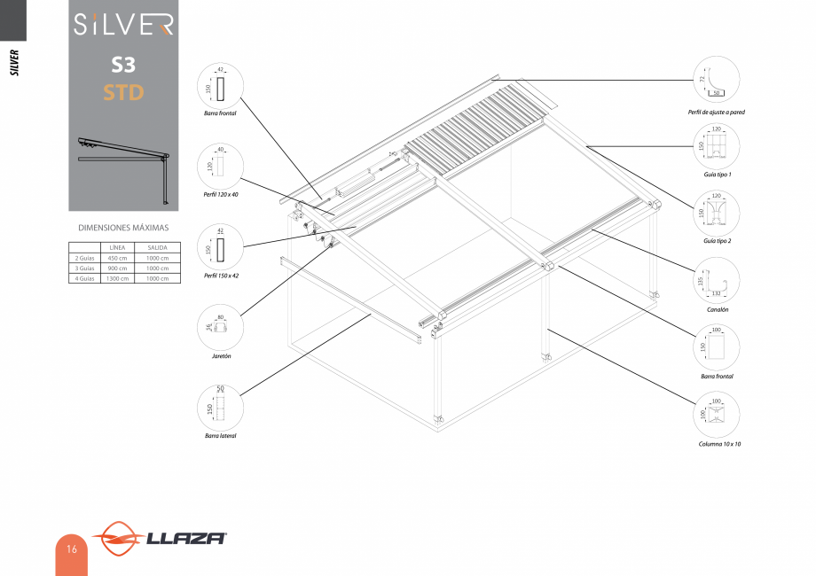 Pagina 15-Pergole solare LLAZA Ellit Mino, Ellite Mino Wood, PGT Silver 1-4, PGT Gala G3, PGT Marine, PGT...