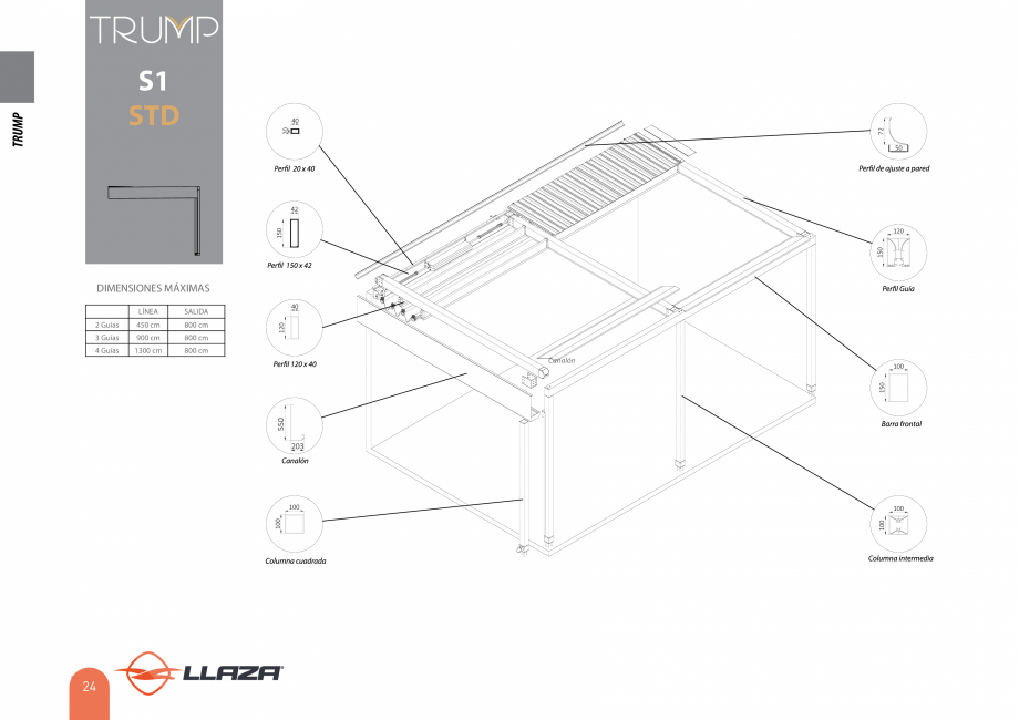 Pagina 23-Pergole solare LLAZA Ellit Mino, Ellite Mino Wood, PGT Silver 1-4, PGT Gala G3, PGT Marine, PGT...