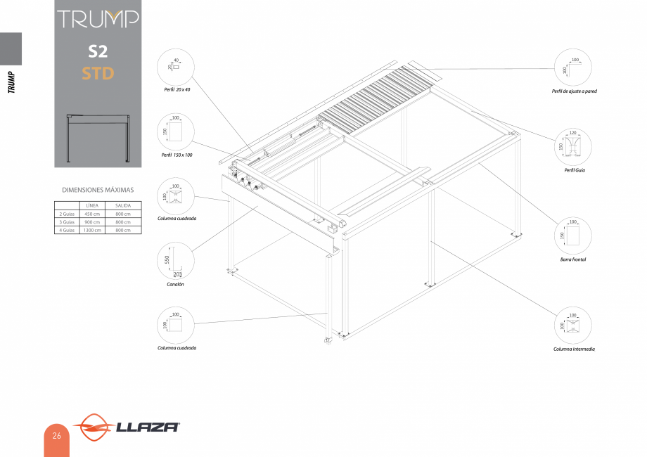 Pagina 25-Pergole solare LLAZA Ellit Mino, Ellite Mino Wood, PGT Silver 1-4, PGT Gala G3, PGT Marine, PGT...