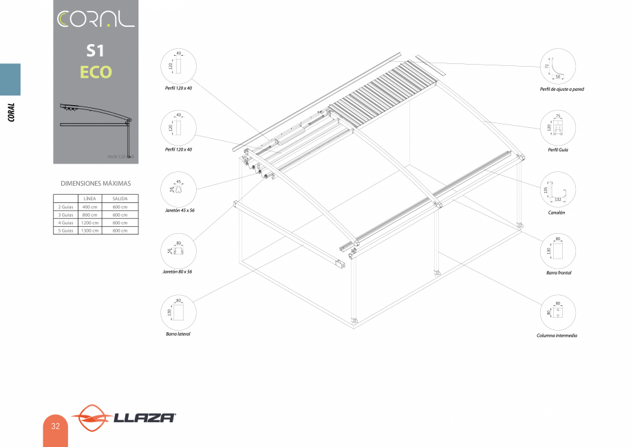 Pagina 31-Pergole solare LLAZA Ellit Mino, Ellite Mino Wood, PGT Silver 1-4, PGT Gala G3, PGT Marine, PGT...