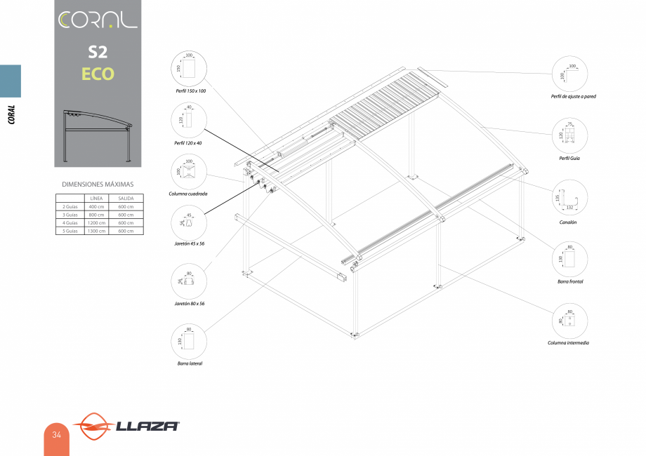 Pagina 33-Pergole solare LLAZA Ellit Mino, Ellite Mino Wood, PGT Silver 1-4, PGT Gala G3, PGT Marine, PGT...