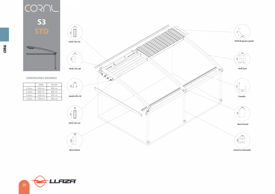 Pagina 37-Pergole solare LLAZA Ellit Mino, Ellite Mino Wood, PGT Silver 1-4, PGT Gala G3, PGT Marine, PGT...