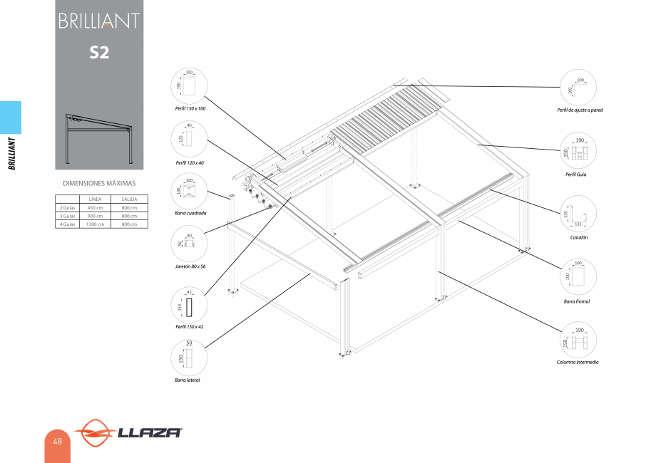 Pagina 48-Pergole solare LLAZA Ellit Mino, Ellite Mino Wood, PGT Silver 1-4, PGT Gala G3, PGT Marine, PGT...