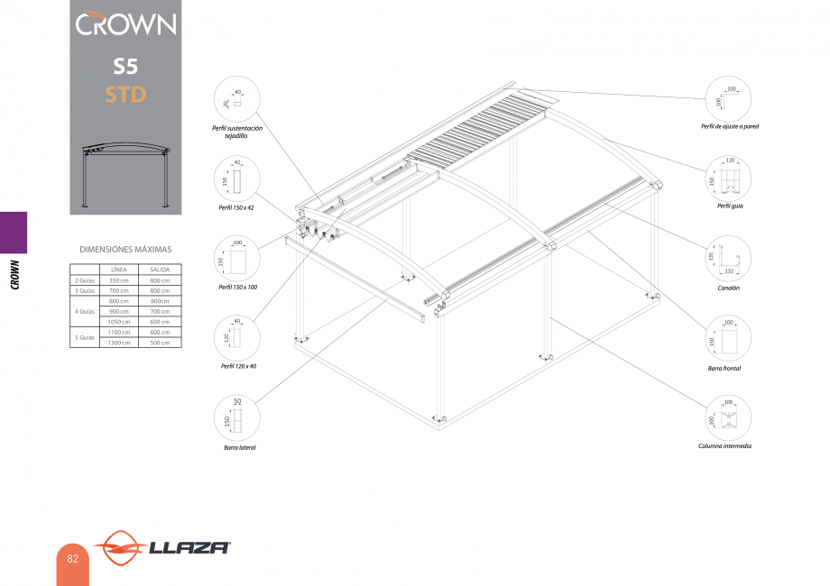 Pagina 82-Pergole solare LLAZA Ellit Mino, Ellite Mino Wood, PGT Silver 1-4, PGT Gala G3, PGT Marine, PGT...