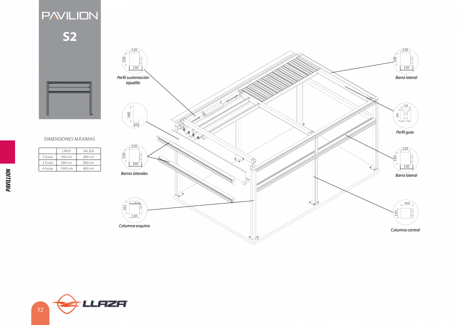 Pagina 92-Pergole solare LLAZA Ellit Mino, Ellite Mino Wood, PGT Silver 1-4, PGT Gala G3, PGT Marine, PGT...