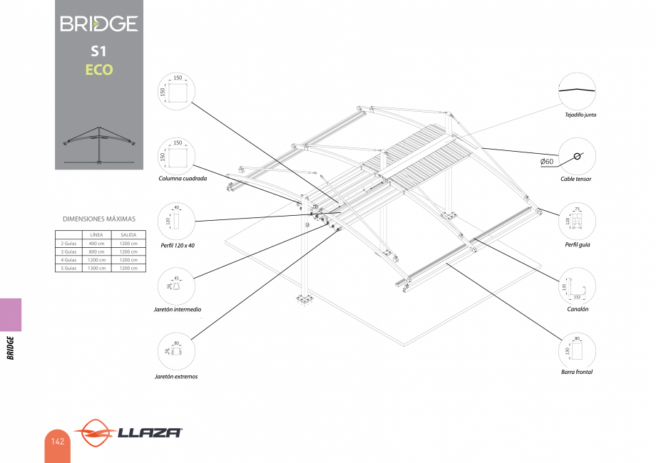 Pagina 142-Pergole solare LLAZA Ellit Mino, Ellite Mino Wood, PGT Silver 1-4, PGT Gala G3, PGT Marine, PGT...