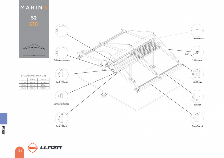 Pagina 156-Pergole solare LLAZA Ellit Mino, Ellite Mino Wood, PGT Silver 1-4, PGT Gala G3, PGT Marine, PGT...