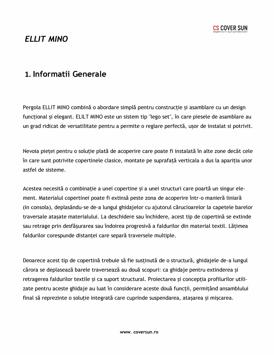 Pagina 2-Pergola usoara din aluminiu LLAZA Ellit Mino Fisa tehnica Engleza urarea sau îndoirea progresivă ...