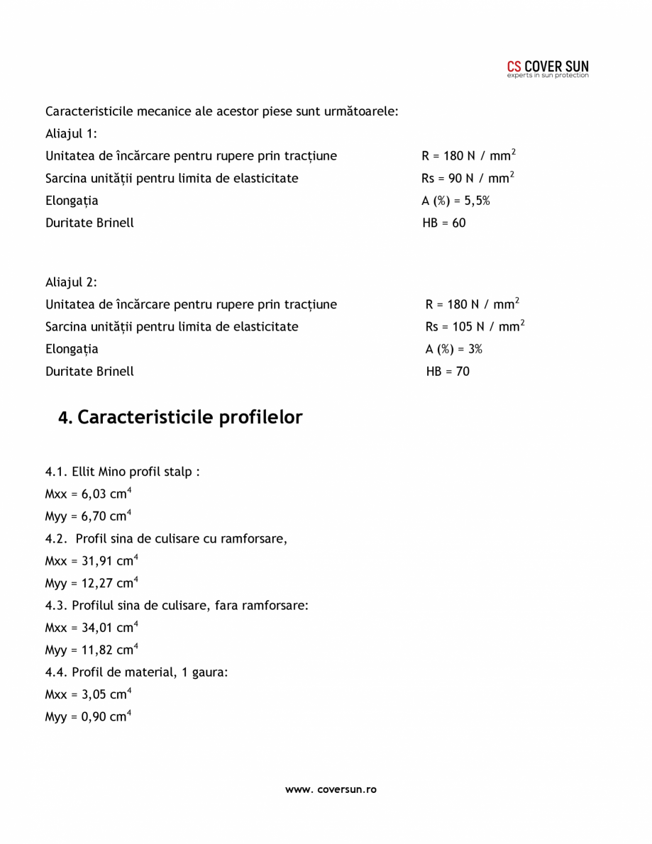 Pagina 6-Pergola usoara din aluminiu LLAZA Ellit Mino Fisa tehnica Engleza olosind profile pentru sina de...