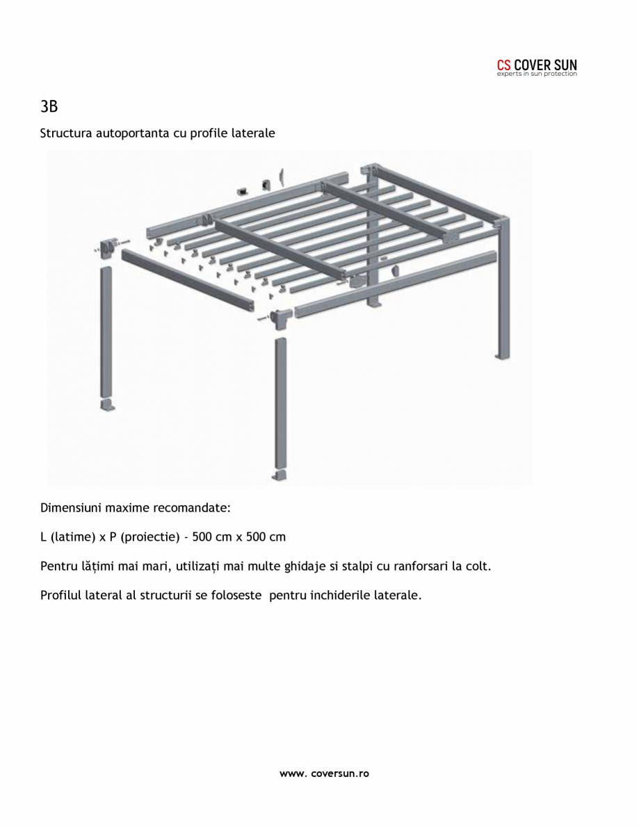Pagina 9-Pergola usoara din aluminiu LLAZA Ellit Mino Fisa tehnica Engleza 4
Myy = 12,27 cm4
4.3. Profilul...