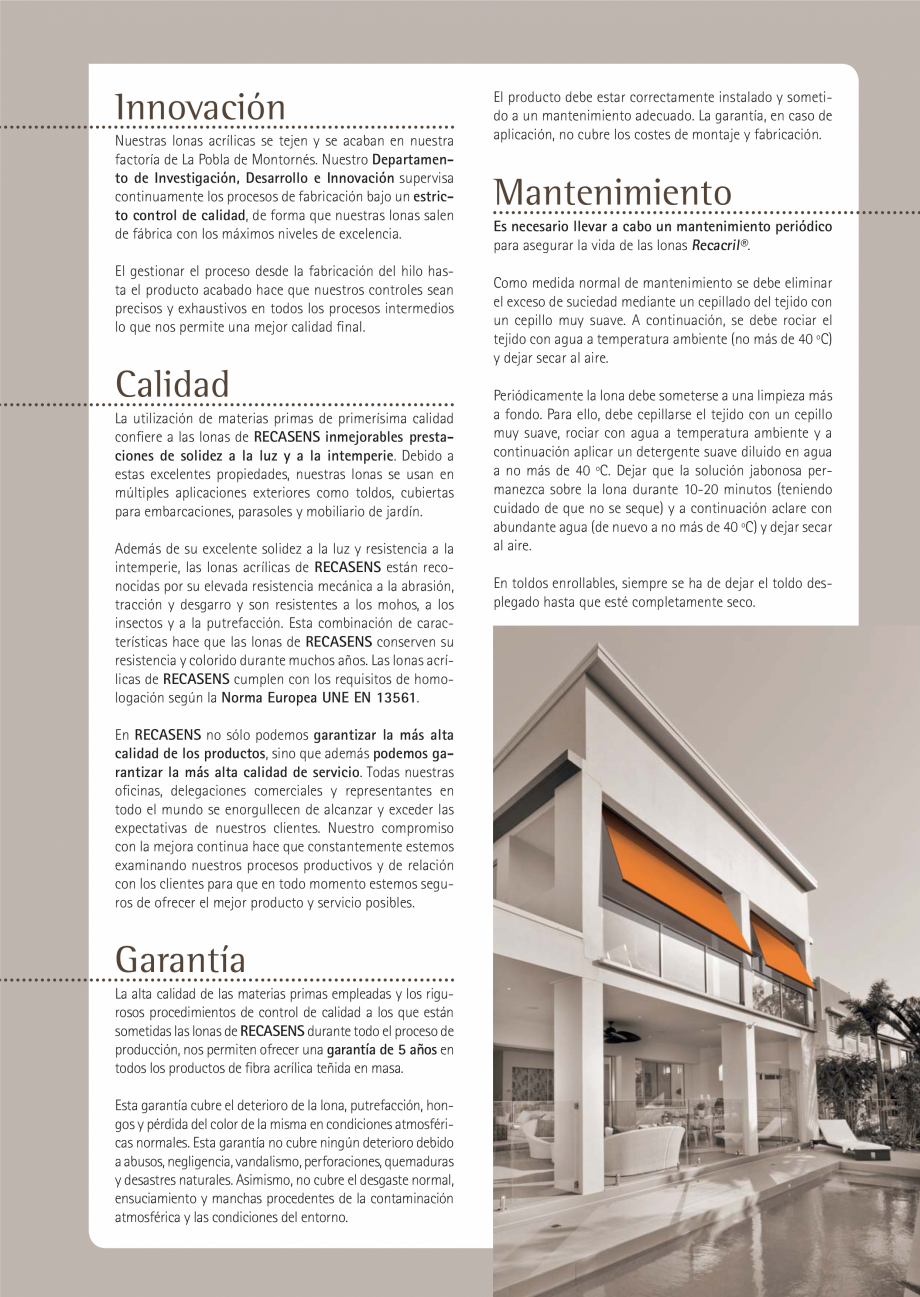 Pagina 3-Recasens - Catalog materiale LLAZA Ellit Mino Catalog, brosura Spaniola ar la calidad duradera de...