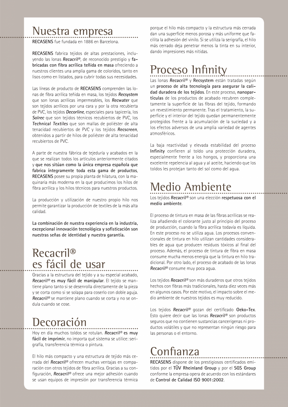 Pagina 2-Catalog materiale pentru peretele de vant LLAZA Catalog, brosura Spaniola ados
y que nos sitúan...