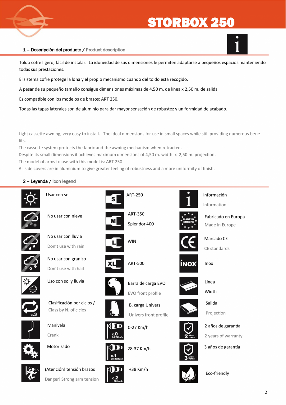 Pagina 2-Instructiuni de instalare a peretelui de vant  LLAZA Instructiuni montaj, utilizare Engleza,...