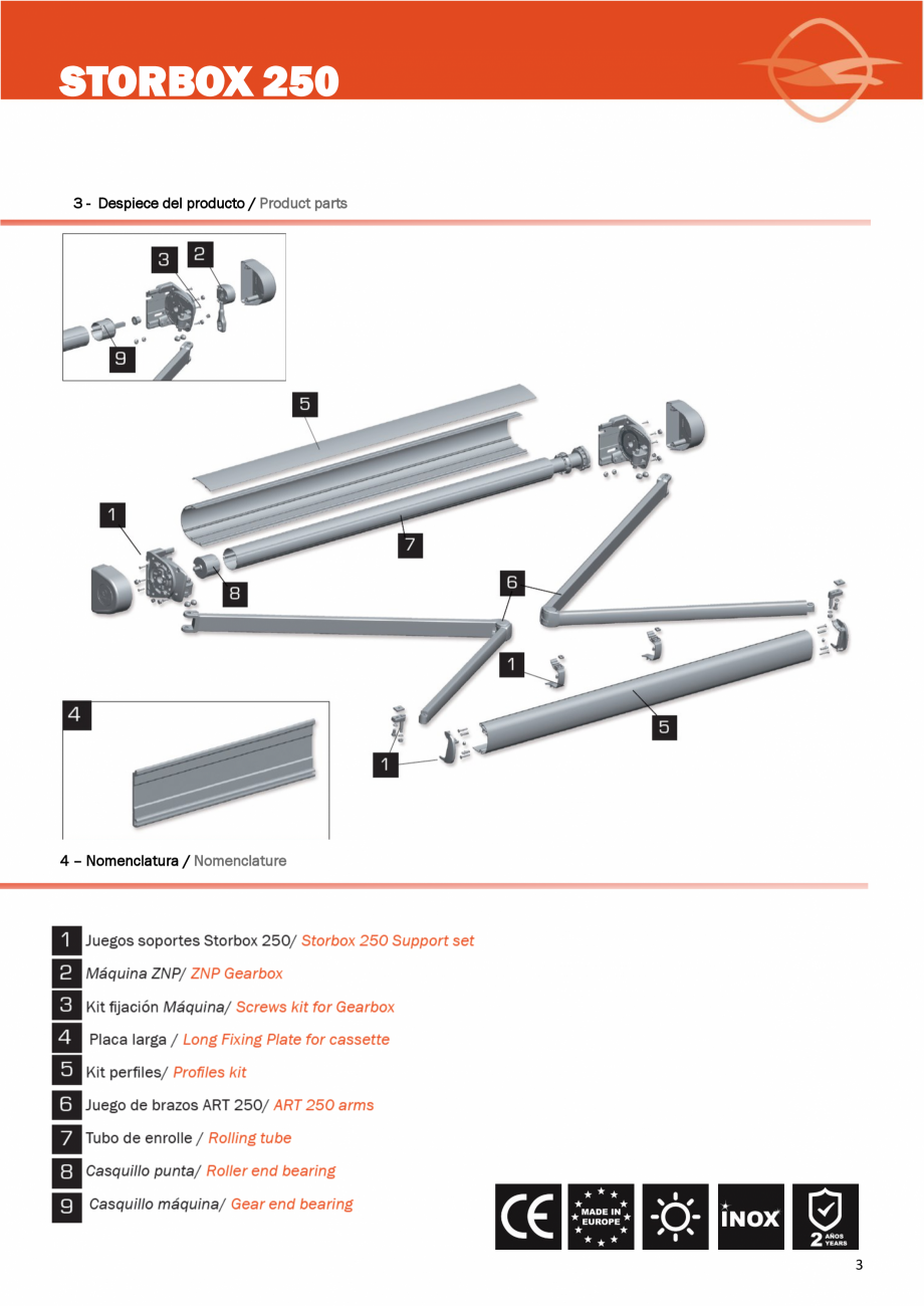 Pagina 3-Instructiuni de instalare a peretelui de vant  LLAZA Instructiuni montaj, utilizare Engleza,...