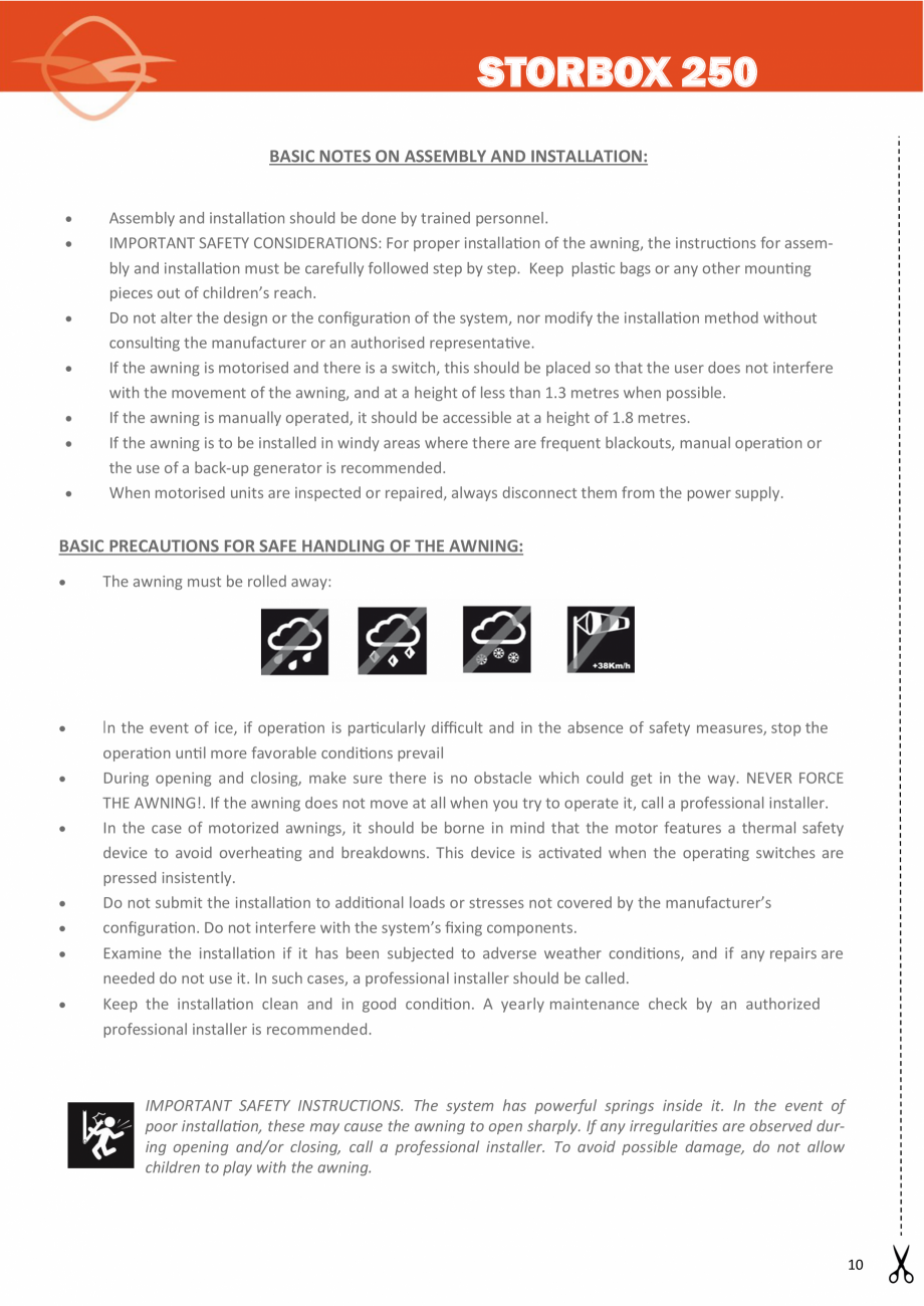 Pagina 10-Instructiuni de instalare a peretelui de vant  LLAZA Instructiuni montaj, utilizare Engleza,...