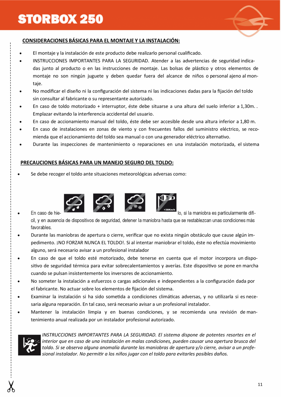 Pagina 11-Instructiuni de instalare a peretelui de vant  LLAZA Instructiuni montaj, utilizare Engleza,...