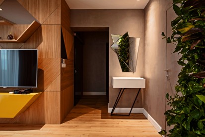 Intrare in apartament / zona hol The Park Apartament amenajat in stil contemporan elegant