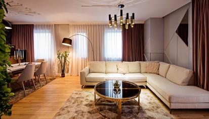 Amenajare living The Park Apartament amenajat in stil contemporan elegant