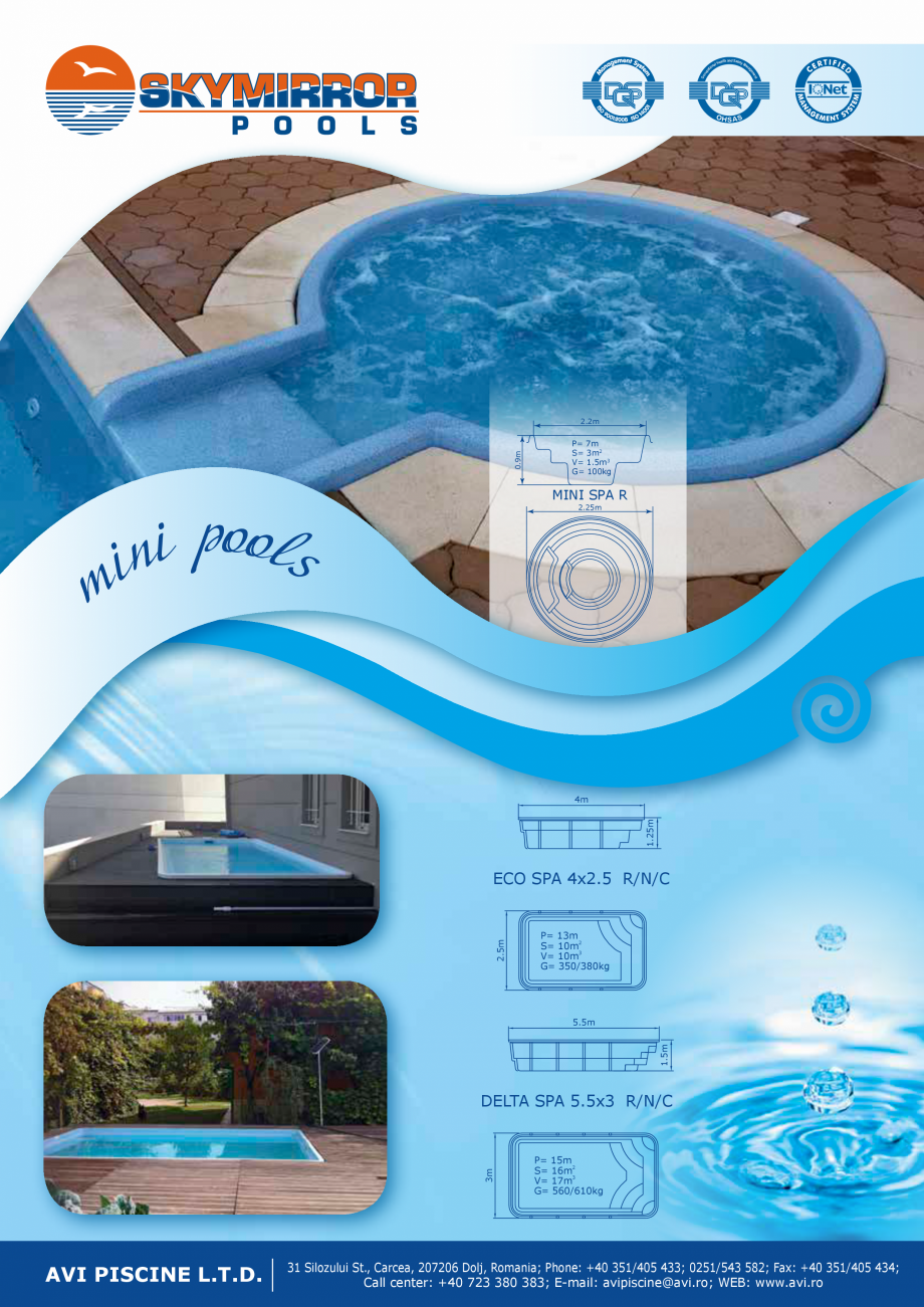 Pagina 1 - Catalog mini piscine rezidentiale SKYMIRROR DELTA Catalog, brosura Romana He a

lth and...