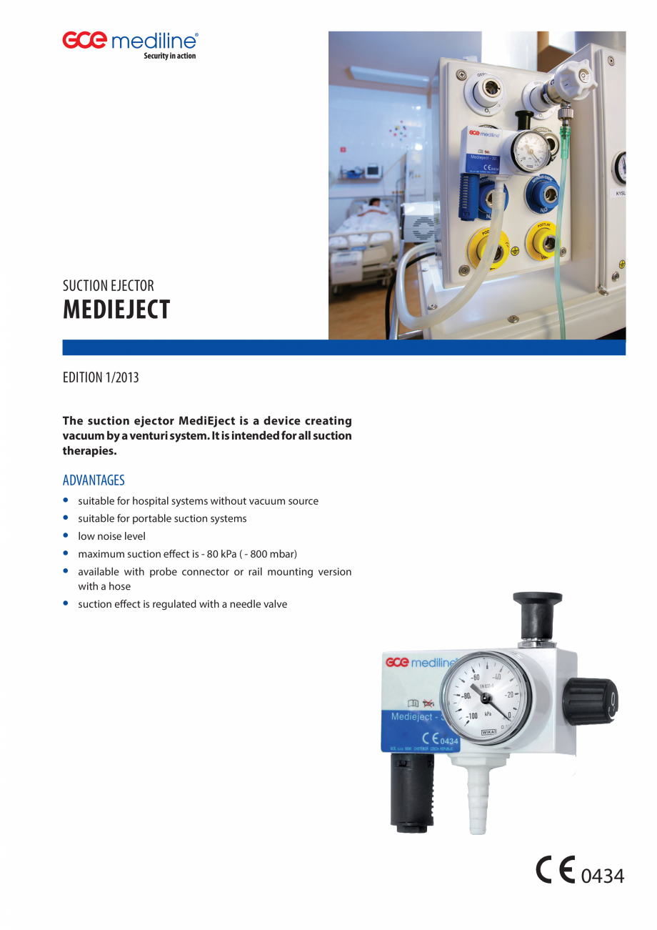 Pagina 1-Injector de vacuum TEHNIC GAZ GAS EQUIPMENT MediEject Fisa tehnica Engleza suction ejector
...