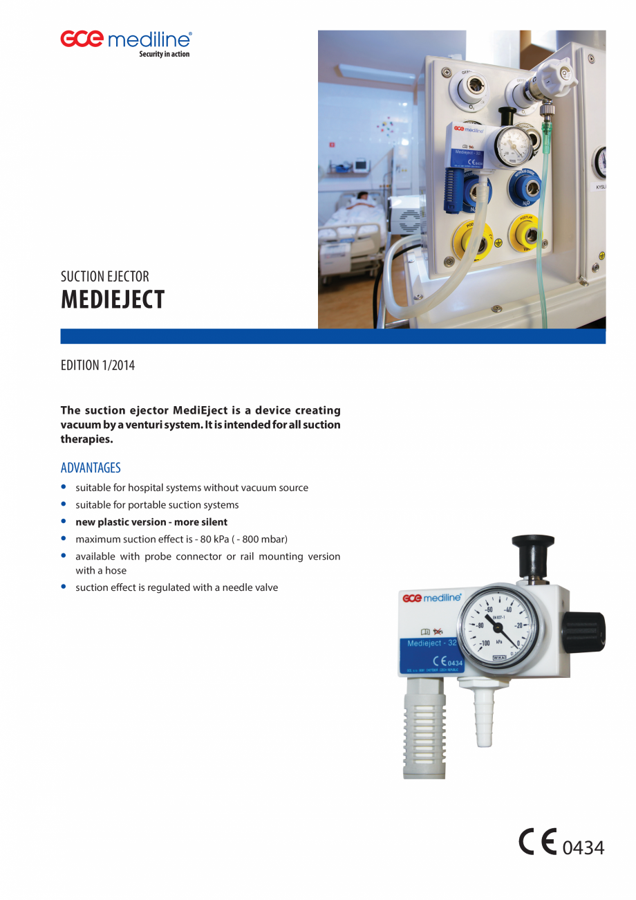 Pagina 1-Injector de vacuum TEHNIC GAZ GAS EQUIPMENT MediEject Plastic Fisa tehnica SUCTION EJECTOR
...