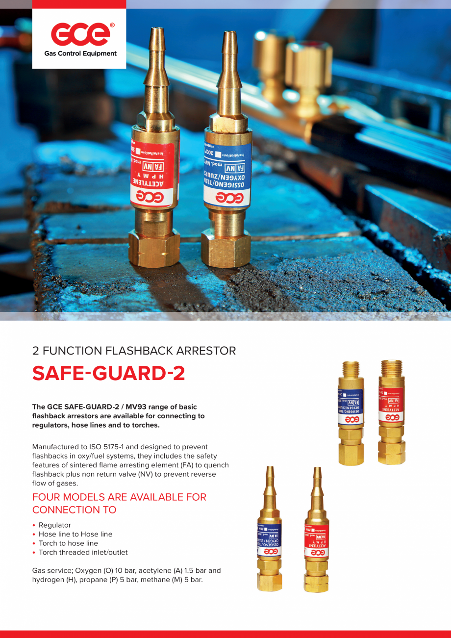 Pagina 1-Opritor de flacara cu 2 functii TEHNIC GAZ GAS EQUIPMENT SAFE-GUARD-2 / MV93 Fisa tehnica Engleza 2 ...