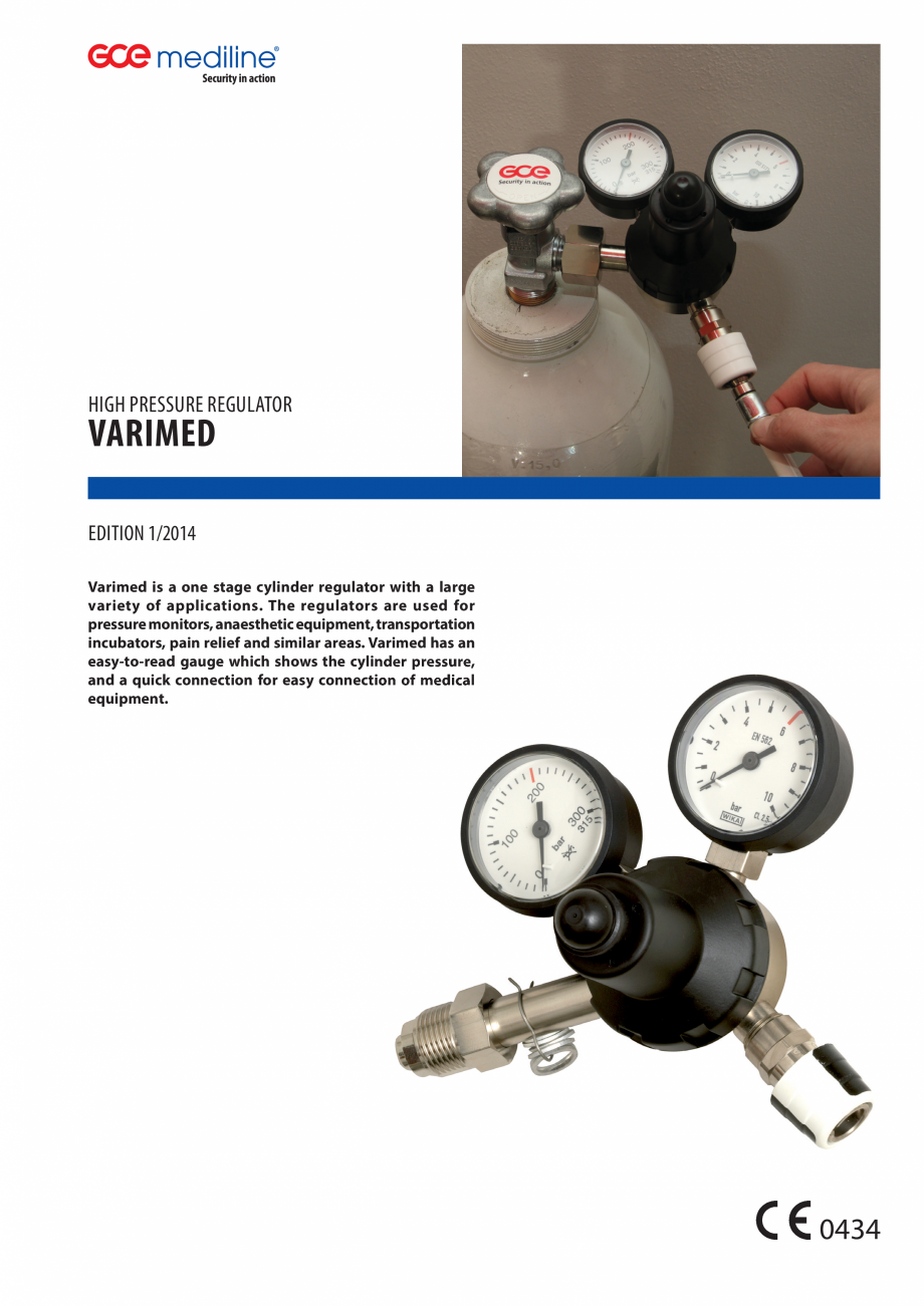 Pagina 1-Regulator de presiune cu debit mare TEHNIC GAZ GAS EQUIPMENT Varimed Fisa tehnica Engleza high...