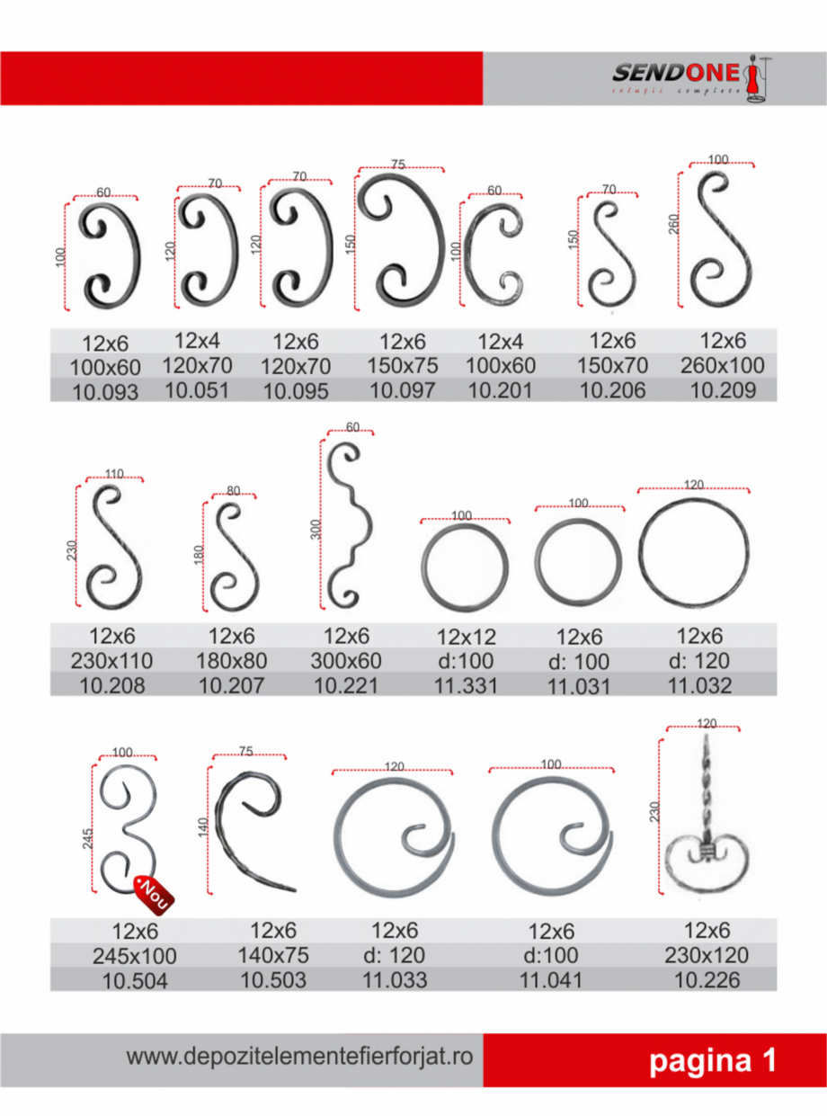 Elemente Din Fier Forjat Sendone Catalog Brosura Romana